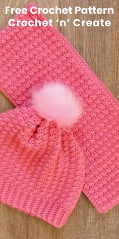 Free crochet pattern - Berry Cowl & Beanie Hat from crochet 'n' create. Free fast, quick-easy-beginner-friendly! 'Don't forget to save'