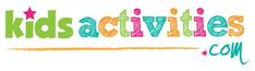 the kids'activities com logo is drawn in bright colors and has stars on it