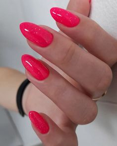 Fun Manicure Ideas, Pink Almond Nail Designs, Teal Acrylic Nails, Colourful Acrylic Nails, Almond Nail Designs, Time Nails, Quince Nails, Orange Acrylic Nails, Soft Ombre