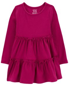 Introducing The Minimalist Mix, an edit made to maximize your mini’s wardrobe options with solids that are anything but basic. Crafted in a stretchy cotton blend with a ribbed design and tiered hem, this dress is perfect for a variety of activities. Hunter Green Corduroy Toddler Long Sleeve, Toddler Christmas Pajamas, Ribbed Dress, Church Dresses, Ribbed Dresses, Toddler Girl Dresses, Toddler Dress, Shop Clothing, Winter Dresses