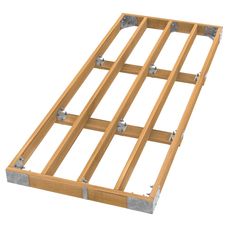 a wooden frame with metal studs on it