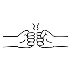 two hands holding each other over a white background