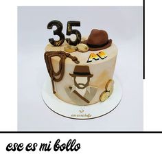 a birthday cake with the number 35 on it