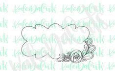 an image of a cloud with flowers and leaves in the center on a white background