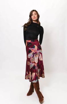 Bias cut midi skirt with elastic waistline Fabric: Satin Lined 33" from HPS Center back zipper Dry clean only Jumpsuit Skirt, Wearing A Hat, Wear Pink, Individual Style, Body Measurements, Hat Making, Fall Dresses, Dress Romper, Midi Skirt