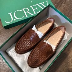 J. Crew Woven Italian Leather Loafers Italian Leather Upper. Leather Lining. Man-Made Sole. Made In Morocco Classic Loafers With Woven Sole And Almond Toe, Classic Loafers With Woven Sole, Classic Moccasins With Woven Sole And Round Toe, Classic Loafers With Woven Sole And Flat Heel, Classic Closed Toe Loafers With Woven Sole, Workwear Almond Toe Loafers With Woven Sole, Almond Toe Loafers With Woven Sole For Work, Brown Almond Toe Loafers With Woven Sole, Brown Loafers With Woven Sole