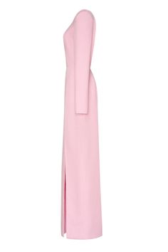 Pink Long-sleeved dress with sharp shoulder cut ➤➤ Milla Dresses - USA, Worldwide delivery Milla Dresses, Gabardine Fabric, Tulle Maxi Skirt, Dress Weights, Ankle Length Dress, فستان سهرة, Shoulder Cut, Wedding Guests, Gorgeous Gowns