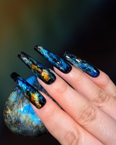 Tourmaline Nails, Labradorite Nails, Marble Stiletto Nails, My Pins Saved Boards, Tarot Crystals, Nail Shape And Length, Stone Nails, Ryobi Battery, Yellow Flash