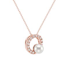 The freshwater pearl, symbolizing purity and new beginnings, harmoniously meets the brilliance of moissanite within a circular pendant, signifying endless unity and completion. This necklace encapsulates wishes for a life filled with everlasting love, purity, and continuous cycles of joy. Wear it as a heartfelt reminder of positive aspirations and the beauty of life's interconnected moments. Elevate your style with this chic and meaningful necklace, a perfect fusion of symbolism and good wishes, Rose Gold Jewelry With Pearl Pendant, Anniversary Rose Gold Necklace With Pearl Pendant, Rose Gold Round Pearl Necklace In Fine Jewelry Style, Rose Gold Round Necklace With Pearl Pendant, Rose Gold Pearl Necklace In Fine Jewelry Style, Fine Jewelry Rose Gold Pearl Necklace, Gift Round Pearl Necklace In Diamond White, Fine Jewelry Round Necklace With Pearl Pendant, Rose Gold Pearl Necklace For Anniversary