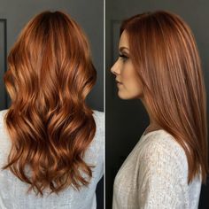 Vibrant Copper Hair Color IdeasSleek Low Bun Vibrant Copper Hair, Sleek Low Bun, Framing Highlights, Low Bun