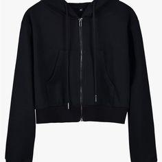 From Amazon, Brand New Condition Only Worn Twice Smoke Free Home Black Cropped Zip Up Hoodie, Crop Zip Up Hoodie, Workout Long Sleeve, Cropped Zip Up Hoodie, Cropped Zip Up, Long Sleeve Workout, Fashion Hoodies, Sweater Brands, Running Jacket