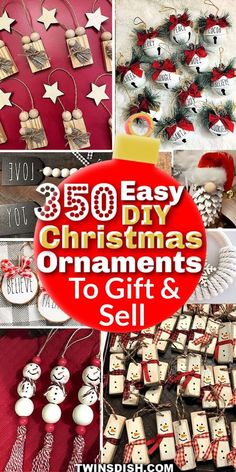 christmas ornaments and decorations are featured in this collage with the words 30 easy diy christmas