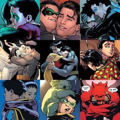 the many faces of batman and catwoman in comic books, with one being hugged by another