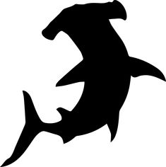 a black and white silhouette of a shark