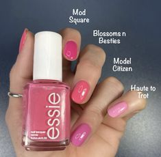 Summer Nails Essie, Essie Neo Whimsical, Essie Summer Colors, Essie Pink Nail Polish Shades, Essie Nail Polish Pink, Essie Sheer Pink Nail Polish, Essie Pink Nail Polish, Essie Summer Soul Stice, Essie Nail Polish Colors