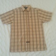 Nwot Button Down Plaid South Pole Shirt. Casual Collared School Shirt, Casual Collared Shirt For School, Summer School Shirt With Buttons, Casual Buttoned Tops For School, School Cotton Shirt With Button Closure, Plaid Collared Shirt For School, Short Sleeve School Shirt With Buttons, School Button-up Shirt With Button Closure, Button-up Shirt With Buttons For School