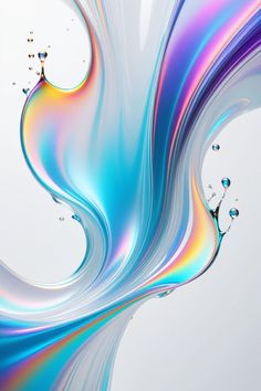 an image of colorful liquid flowing in the air