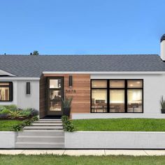 this is an artist's rendering of a modern home in the suburbs of los angeles