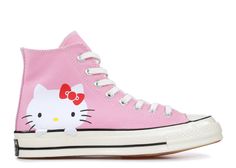 chuck 70 hi "Prism Pink" Hello Kitty Converse, Converse Style Women, Painted Converse, Hello Kitty Shoes, Converse Pink, Hello Kitty Themes, Pink Converse, Platform Converse, Shoes Drawing