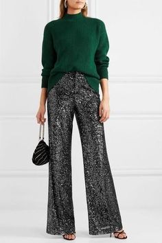 Glitter Pants Outfit, Glitter Pants, Looks Party