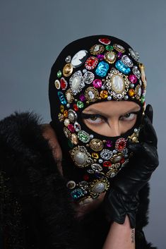 Medieval Balaclava – SARA ROSE®️ Facekini Fashion, Space Inspired Outfits, Balaclava Design, Glam Costume, Heart Couture, Punk Glam, Face Mask Design Ideas, Space Fashion, Diy Clothes And Shoes