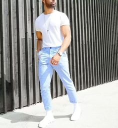 Casual Outfits With White Sneakers, Cdg Converse Outfit, White Converse Outfit Men, Mens Pants Fashion Casual, White Puma Shoes, White Converse Outfits