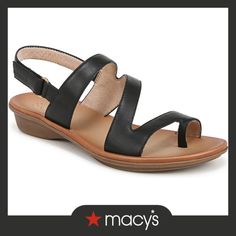 in stock Spring Synthetic T-strap Slingback Sandals, Black T-strap Sandals With Adjustable Straps, Spring Slingback Sandals For Everyday, Spring Everyday Slingback Sandals, Trendy Leather Slingback Sandals With Cushioned Footbed, Black Cushioned Sandals, Spring Open Toe Faux Leather Slingback Sandals, Cushioned Slingback Sandals, Leather Sandals With Adjustable Straps For Everyday