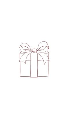 a drawing of a present box with a bow