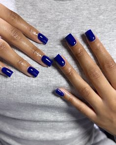 Navy Blue Nails Acrylic, Blue Nails Acrylic, Navy Blue Nails, Short Square Acrylic Nails, Fall Nail Colors, Girls Nails, Square Acrylic Nails, Mani Pedi