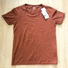 Brand New With Tags Excellent Condition Please Look At The Pictures For Measurements. Zara Basic Cotton Top, Basic Zara Cotton Top, Zara Cotton T-shirt For Everyday Wear, Zara Cotton Shirt For Everyday, Zara Cotton Tops For Everyday Wear, Orange Rolls, Zara Shirt, Roll Up Sleeves, T Shirt Men