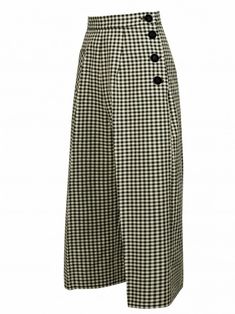 Black and Cream Gingham Culottes from Vivien of Holloway 1940s Woman, Yellow Gifts, Black And Cream, Wedding Dress Shopping, Dress Trousers, Women's Trousers, Shirt Accessories, Flowers In Hair, Cute Tops