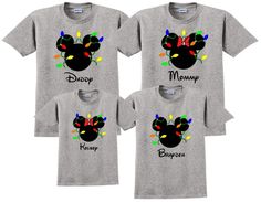 Disney Christmas Lights, Disney Group Shirts, Disney Matching Shirts, Personalized Disney Shirts, Disney Character Shirts, All Disney Characters, Disney Family Shirts, Disney Shirts For Men, Alice In Wonderland Disney