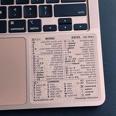 a computer keyboard with the words word excel printed on it's backlit screen