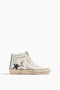 Golden Goose High Top Sneakers Slide Leather Sneaker in White/Yellow/Black/Taupe Golden Goose Shoes Slide Leather Sneaker in White/Yellow/Black/Taupe Golden Goose Slide, Taupe Shoes, Street Style Shop, The Golden Goose, Beauty Products Gifts, Goose Shoes, Pearl Shop, Top Design Fashion, Golden Goose Shoes