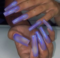 Purple Chrome Nails, Sabre Laser, Retro Nails, Goth Nails, Colored Acrylic Nails, Exotic Nails, Really Cute Nails, Nails Only, Bling Acrylic Nails