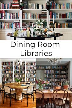 the dining room library is full of books