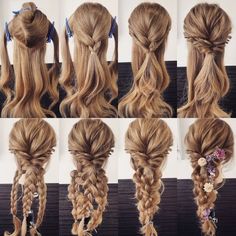 Rapunzel hair style Sanggul Modern, Bouffant Hair, Hair Arrange, Hairstyles For Long Hair, Different Hairstyles, Everyday Hairstyles, Diy Hair, Hair Dos, Hair Updos