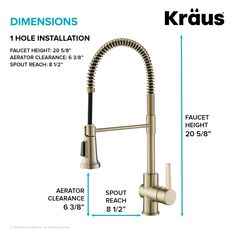 kraus kitchen faucet with measurements