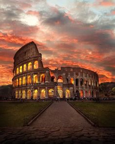 an image of the colossion in rome at sunset with words good morning how can you begin anything new with all the yesterdays