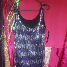 Sequin Dress Medium New With Tags Elegant Sleeveless Sequin Dress For Dress-up, Sleeveless Sequin Dress For Dress-up And Party Season, Sleeveless Sequin Dress For Party Season Dress-up, Sleeveless Blue Dress For Holiday Party, Sleeveless Mini Dress For Dress-up, Zara Slip Dress, Mini Gold Dress, Sparkly Mini Dress, Crushed Velvet Dress