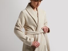 With two slouchy front pockets, a snug waist tie and cozy shawl collar, this super plush bathrobe is the ultimate relaxation wear. Cotton Robes, Cozy Shawl, Beach Shop, Cozy Gift, Pj Sets, Fabric Shop, Shawl Collar, Waist Tie, Shawl