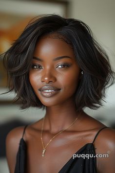 Bob Hairstyles For Black Women: Trendy Cuts for Elegant Looks - Puqqu Wigs Glueless, Corte Bob, Lace Front Human Hair Wigs, Hair Affair, Lace Front Human Hair, Hairstyles For Black Women, Short Wigs, Afro Hairstyles, Bob Wigs