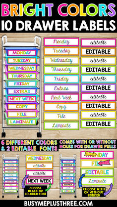 bright colors to draw labels for the classroom