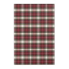 a red and green plaid pattern on a white background