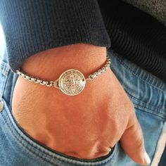 Religious bracelets with catholic saint medals from Medjugorje. For men, women or kids. Bracelet is made with extra loops so it is adjustable. Fits several sizes at once. Chain made out of quality steel. Will not rust or break. For matching necklace go here: https://www.etsy.com/listing/817650826/religious-chain-cross-necklace-catholic Medals made in Italy. With great detail and engraving: St Michael Archangel, St Benedict, Miraculous Medal, Divine Mercy, Virgin Mary, Padre Pio, Infant of Prague St Benedict Bracelet, Saint Medals, Saint Necklace, Catholic Bracelet, Big Bracelets, Son Bracelet, Personalized Rosary, Bracelet Matching, Catholic Necklace