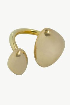 Influenced by natural elements, the Sabi Statement Ring showcases the elegant curves of our signature Sabi style.  Handcrafted in recycled brass by artisans in Kenya using traditional techniques. Gold products are 24K gold-plated brass and match our brass style in color and tone. Your purchase promotes artisan innovation + entrepreneurship. Dimensions: Large Shape Max Width: 0.91in (23mm) Large Shape Max Thickness: 0.24in (6mm) Small Shape Max Width: 0.59in (15 mm) Small Shape Max Thickness: 0.2in (5mm) Innovation And Entrepreneurship, Welcome Spring, Handcrafted Rings, Natural Elements, Traditional Techniques, Statement Ring, Kenya, Statement Rings, Plating