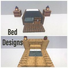 the bed is made out of wood and has lights on it