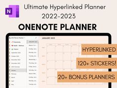 a desktop computer with the text ultimate hyperlinked planner 2012 - 2013 on it