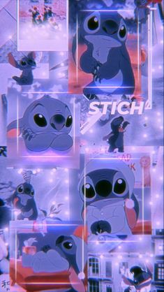 an animated character collage with the words stitch on it