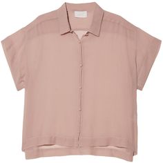 Giada Forte Button Down Top (4.067.495 IDR) ❤ liked on Polyvore featuring tops, blouses, shirts, crop tops, short sleeve silk blouse, shirts & blouses, short sleeve shirts, short sleeve button up shirts and silk button down shirt Crop Tops Pink, Sling Top, Shirts Crop Tops, Women Chiffon Blouse, Shirts Crop, Cute Lazy Outfits, Kpop Outfits, Silk Shirt